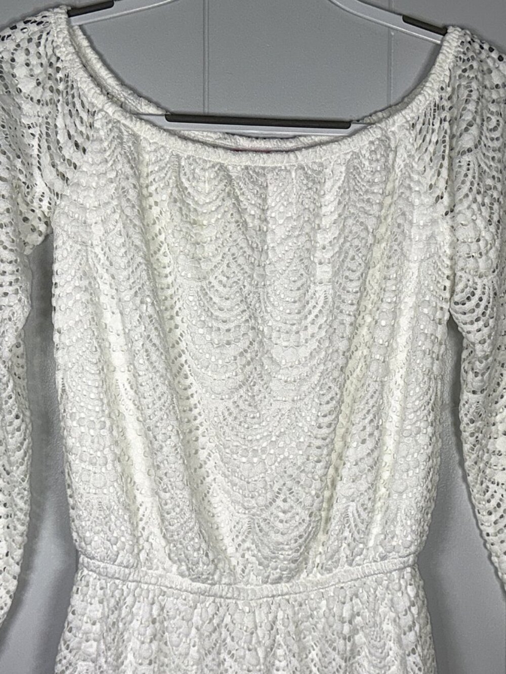 Lilly Pulitzer Lana White Eyelet Off Shoulder Skort Romper Dress W/Shorts XS - Picture 2 of 6